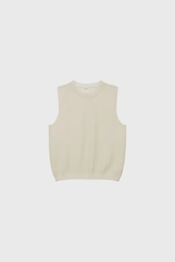 Sheer short sleeveless knit