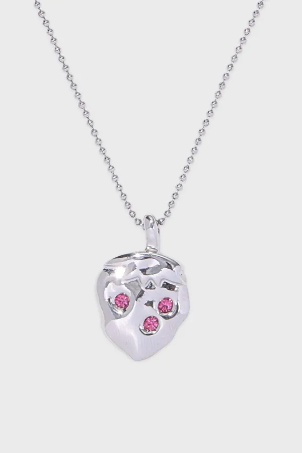 Twin Strawberry Necklace (Silver)