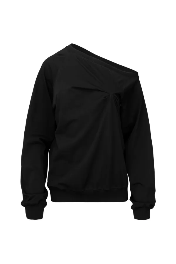 PINCHED LONG SLEEVE BLACK