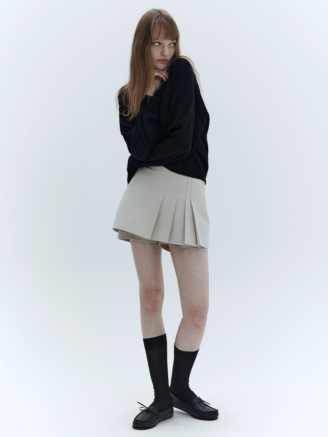 시티브리즈 플리츠 팬츠 스커트_BEIGE 상품 이미지 2