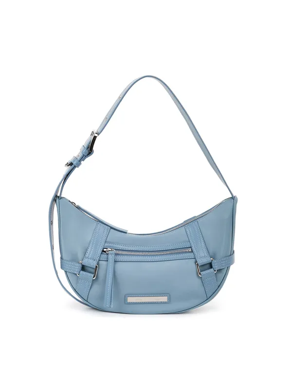 FABRIC ARC HOBO BAG IN SMOKE BLUE