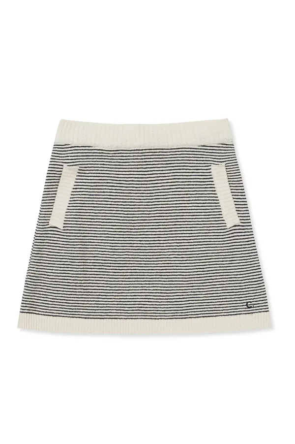 [24SS clove] Fluffy Boucle Stripe Skirt (Ivory)