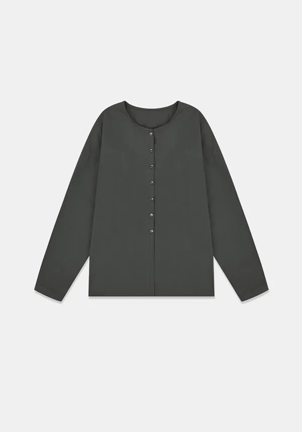 Cotton curve shirt (Charcoal)