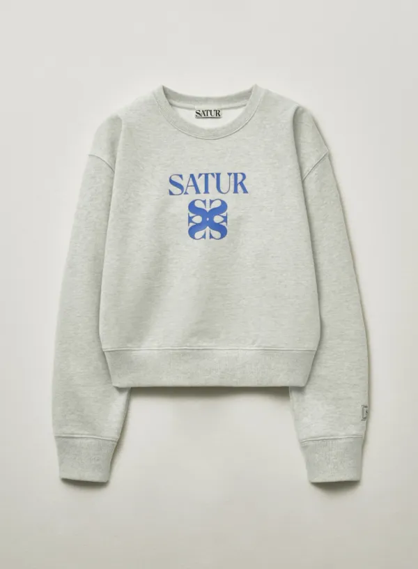 (W) Apero Volume Sleeve Crop Sweatshirt - Oatmeal