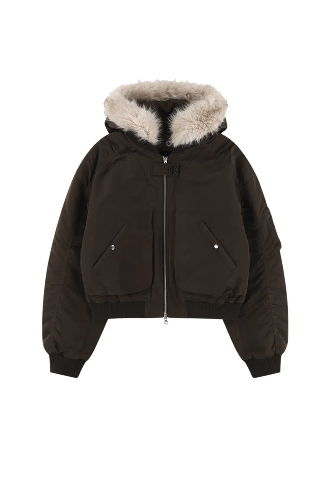 DETACHABLE HOOD BOMBER JACKET