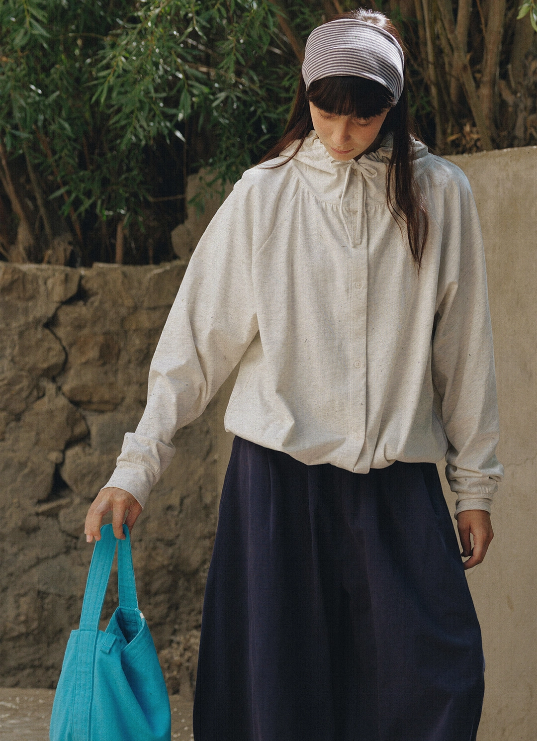 부디무드라 BM rib head band (Stripe ver.)_Navy Multi 상품 이미지 1