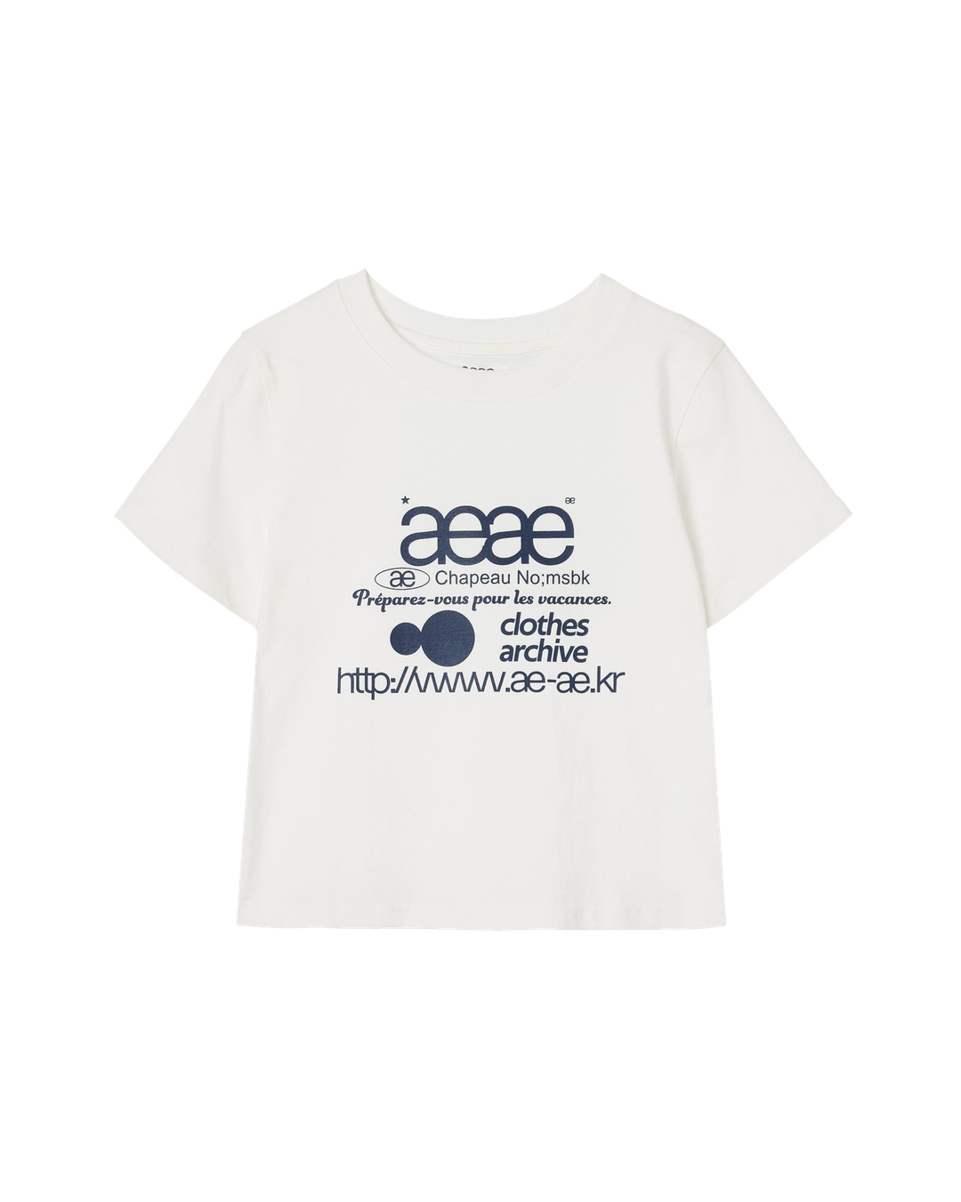 에이이에이이 WEB LOGO CROP T-SHIRTS [WHITE/BLUE] 상품 이미지 2