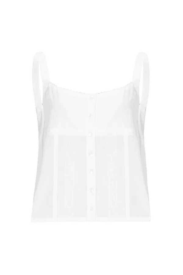 Lace button sleeveless