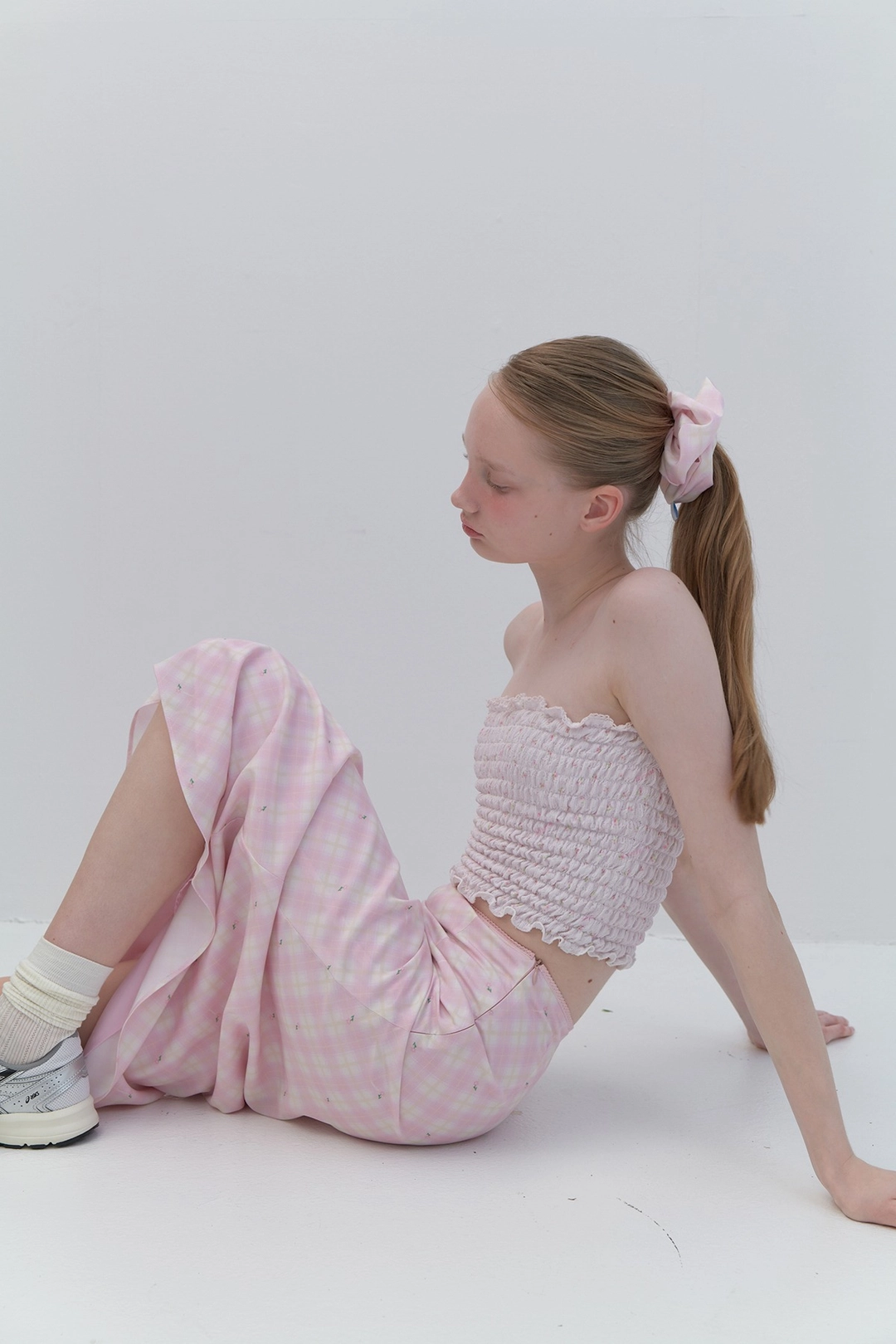 Lazy Print Tube Top (Pink)