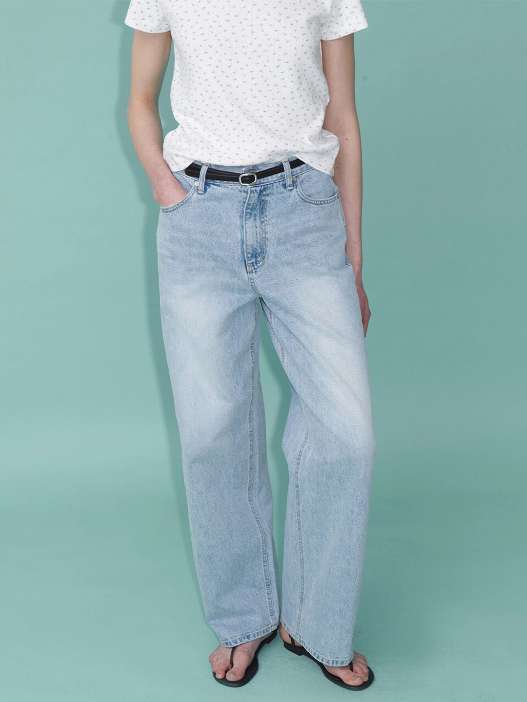 루에브르 [기장선택] Back Diagonal lined Denim SJ5XL259_2color 상품 이미지 2