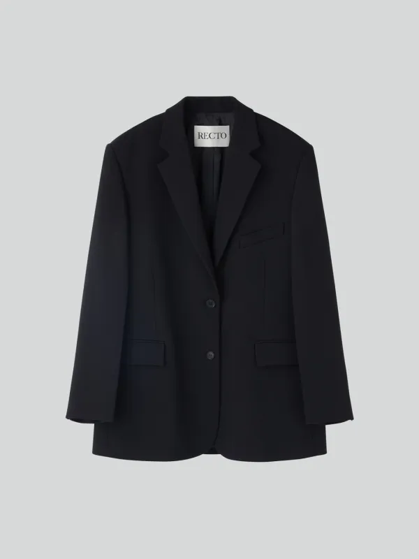 SIGNATURE SINGLE BREASTED JACKET (BLACK)