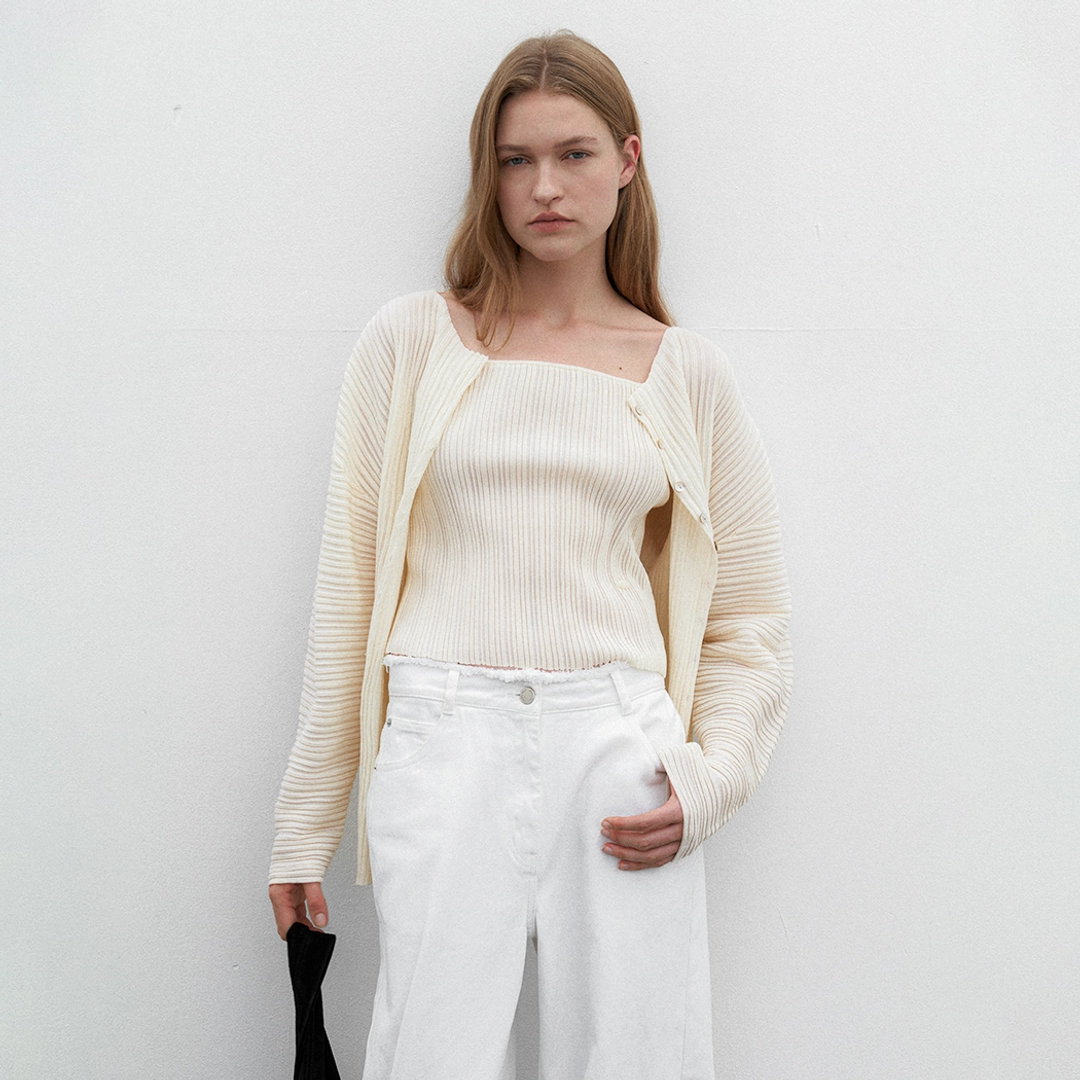 아뜰리에 나인 (T-7130)ACCORD PLEATS CAMISOLE KNIT 상품 이미지 2