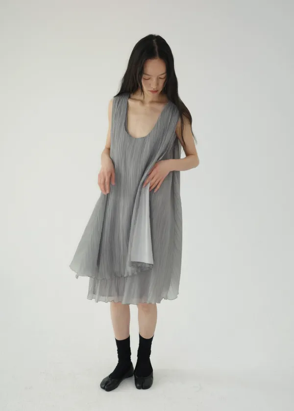[ 바로배송 ] [6차 프리오더] MINI PLEATS ONEPIECE [SILVER]
