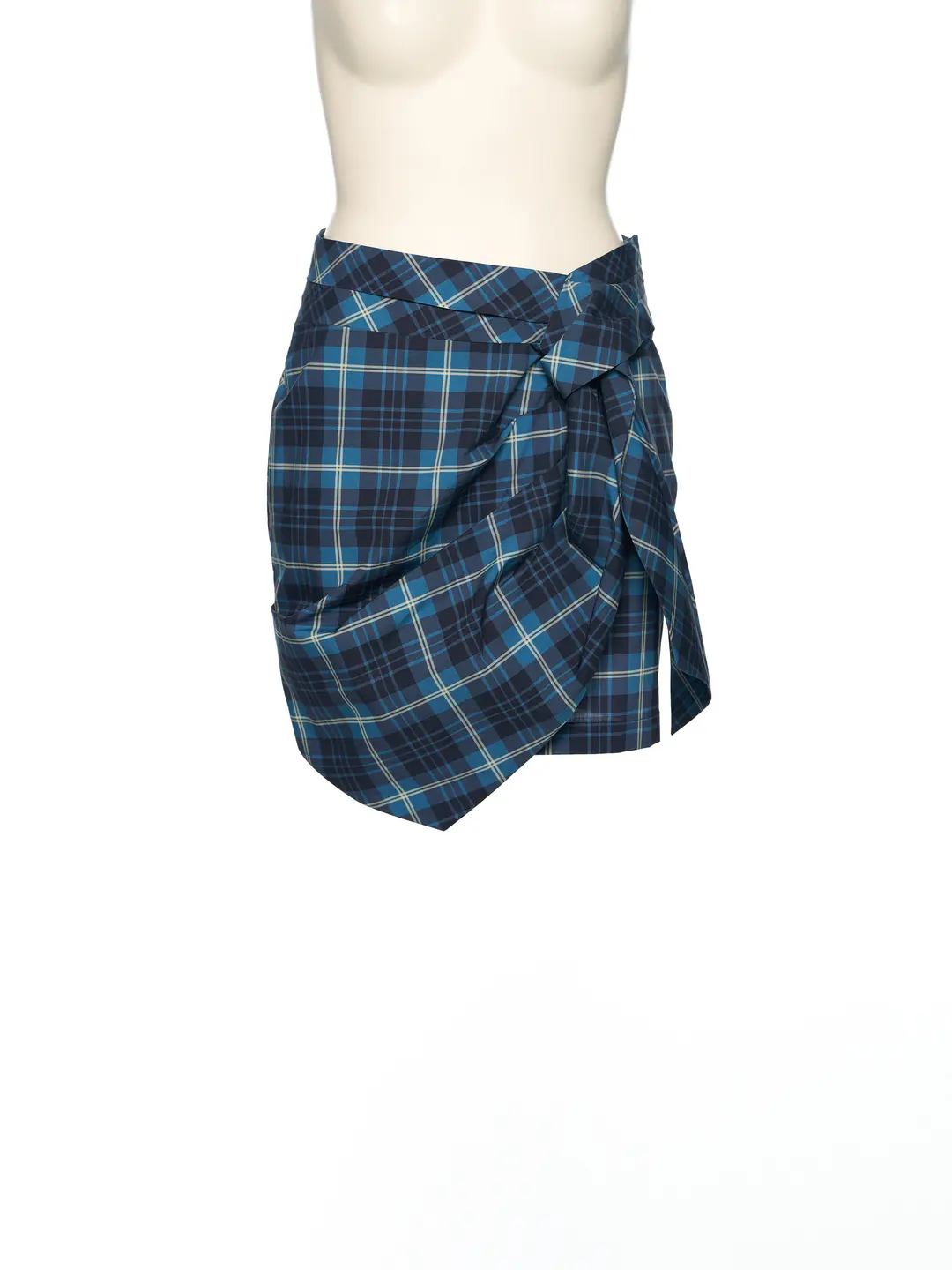 푸쉬버튼 PS25 NAVY WRINKLE POINT CHECK SKIRT 상품 이미지 1