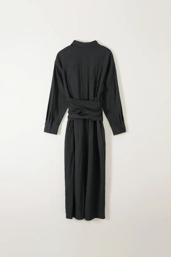 RENEE STRAP LONG DRESS_CHARCOAL