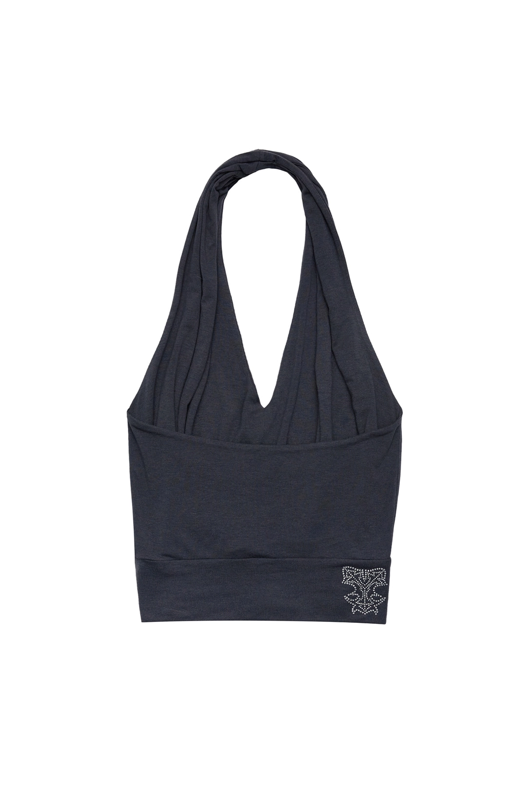 와이이이엘 DRAPED HALTER NECK TOP CHARCOAL 상품 이미지 3