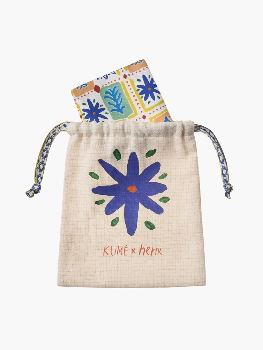 쿠메 KUMÉ x HERNC MOROCCAN MOTIF SILK SCARF, WHITE 상품 이미지 2