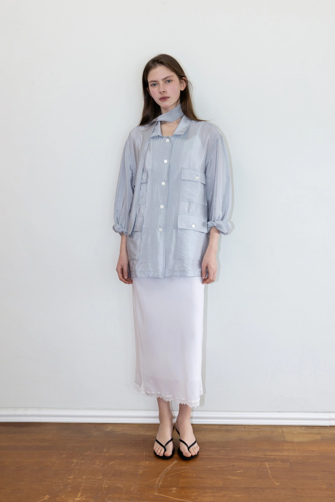 더릴 [6th 예약배송/5월 29일] Safari Shirts Jacket_Skyblue 상품 이미지 1