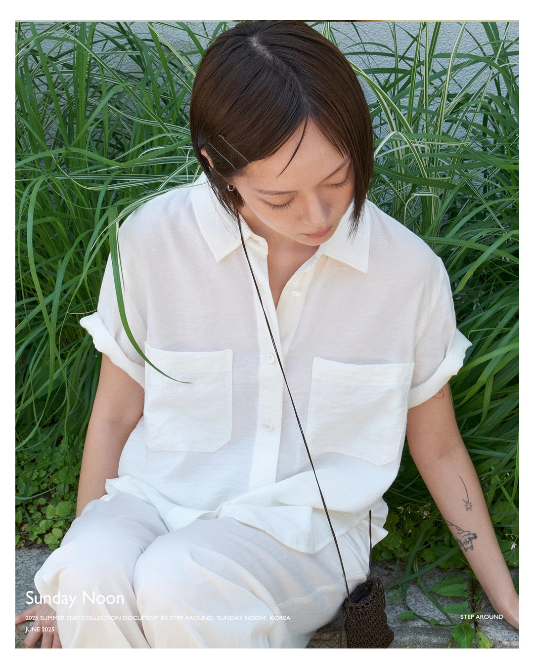 스텝어라운드 [6/16 예약출고] Half sleeves silky shirts_IVORY 상품 이미지 2