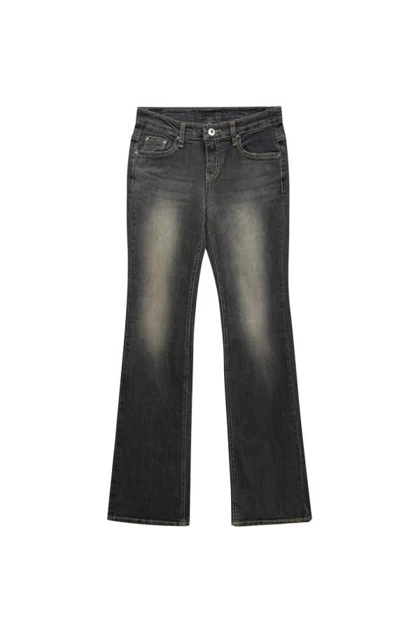 CIEL BOOTCUT DENIM PANTS / BLACK