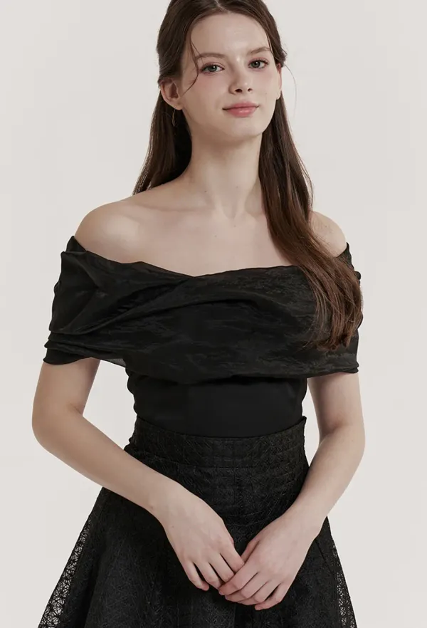 DAYANA Off-shoulder Blouse (Black)