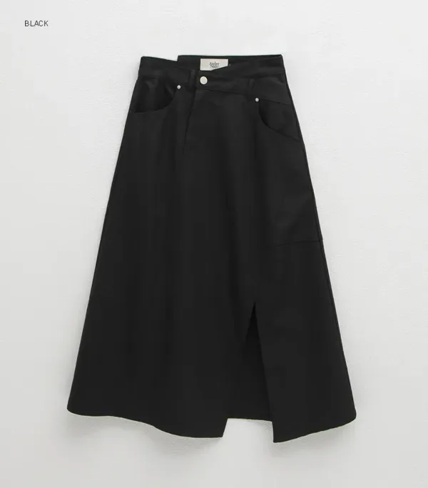 (SK-4997)DIAGONAL UNBALANCE TWILL SKIRT