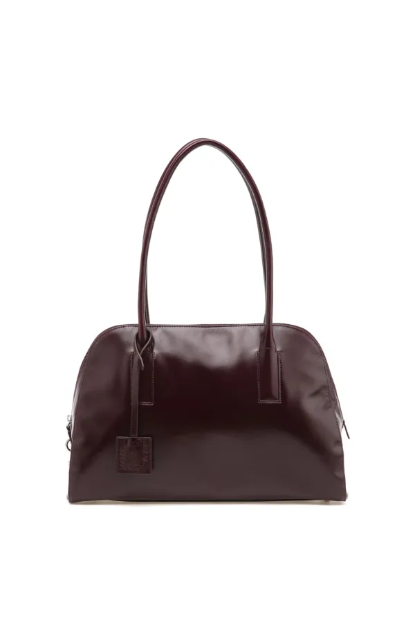 Bowling Bag In Leather, Wine