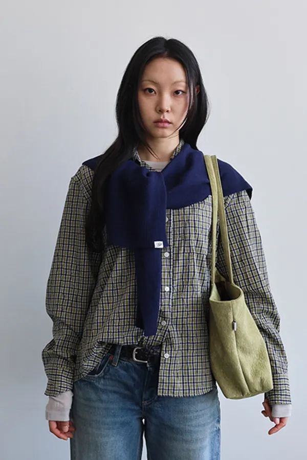Layered muffler_light navy