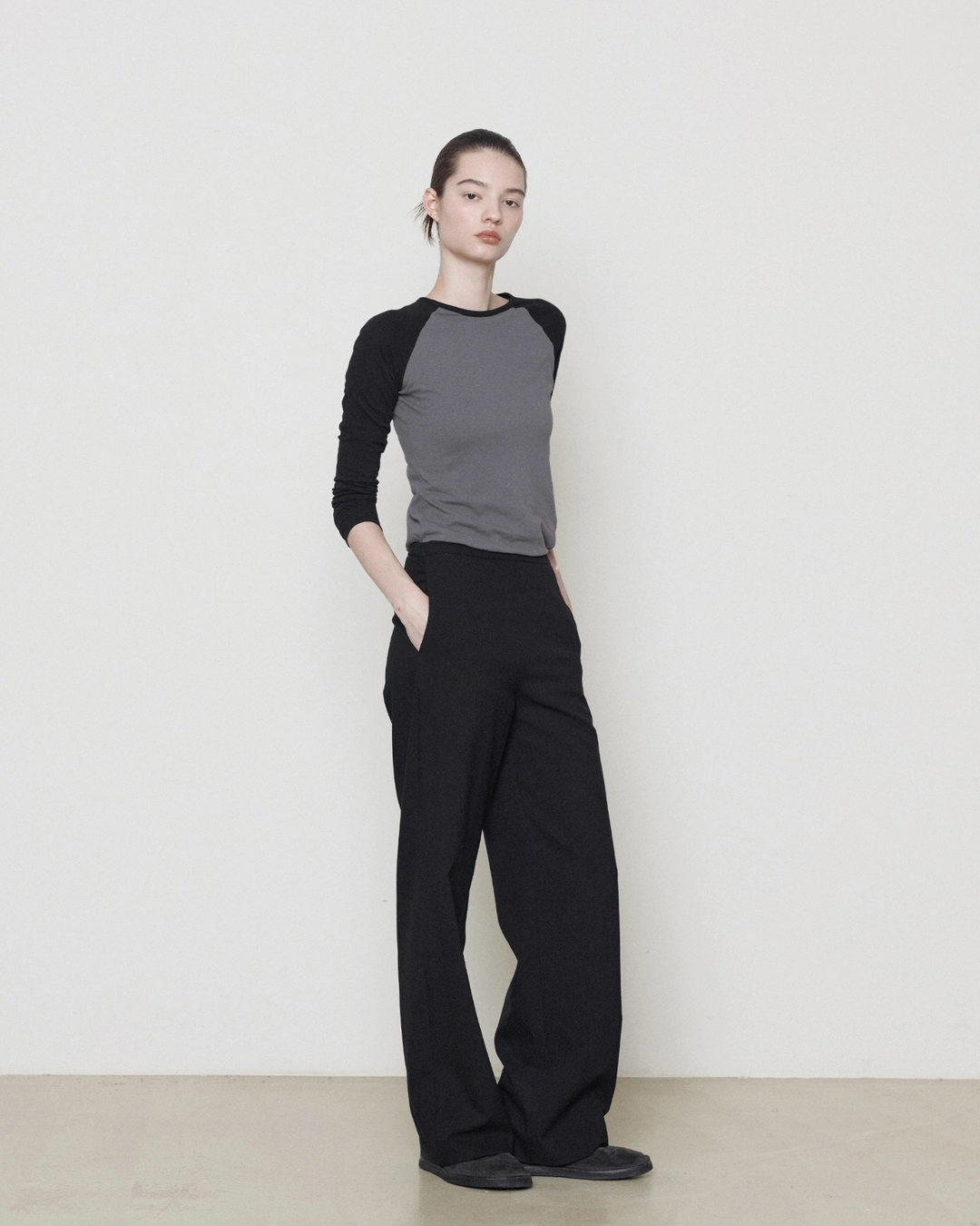 브라운야드 W Wool Easy Pants, Black 상품 이미지 1
