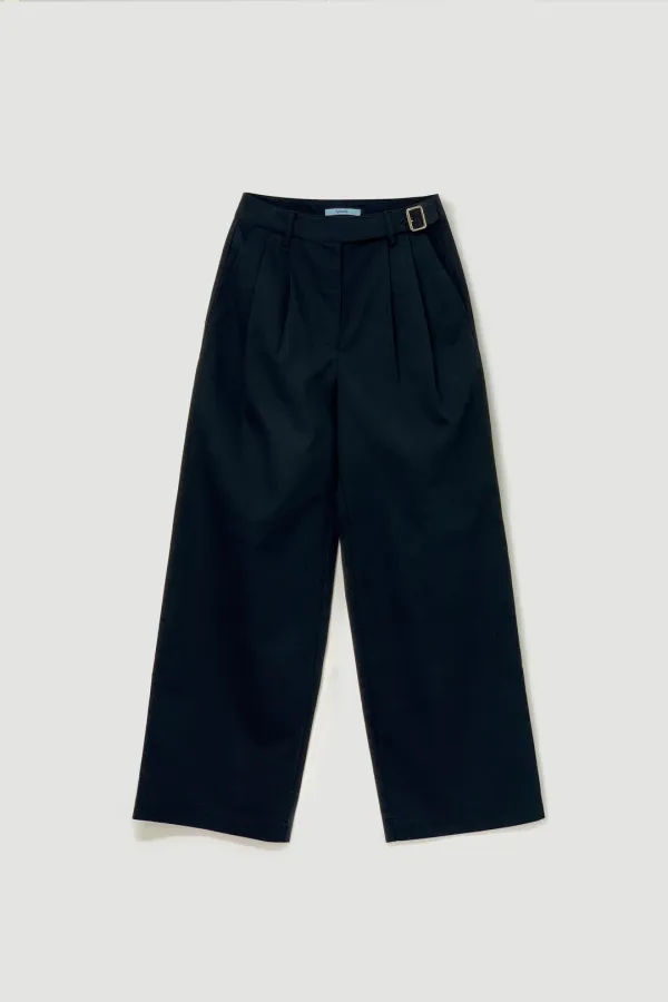 Wide two tuck pants (네이비)