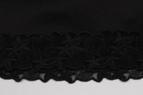 satin lace skirt (black)