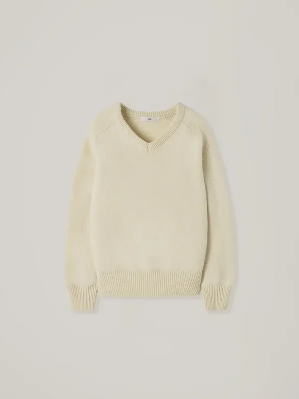 Conto v-neck alpaca knit - Ivory