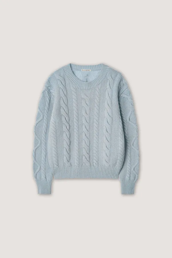 [4th] Hagel Cable Knit - Baby blue