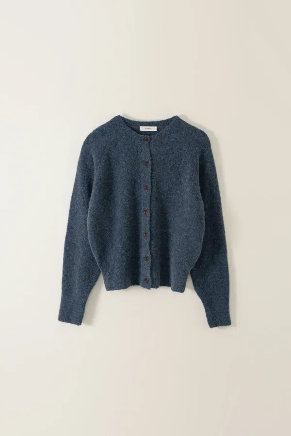 BOUCLE ALPACA KNIT CARDIGAN_BLUE