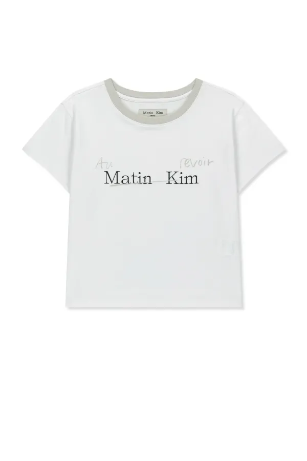 TONAL RIB LOGO CROP TOP IN WHITE