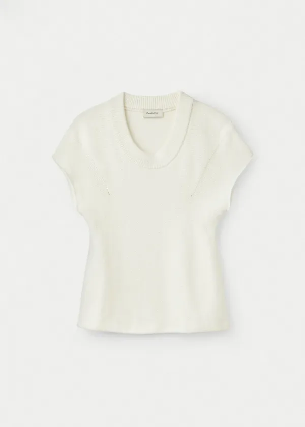 Pure Cotton Sleeveless U Neck Pullover_White