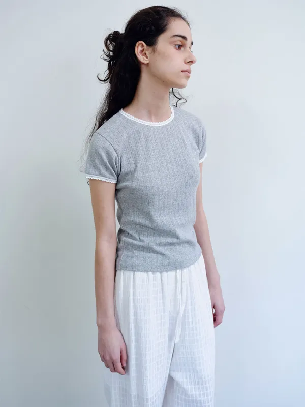 TIR FLORAL LACE T-SHIRT_GREY