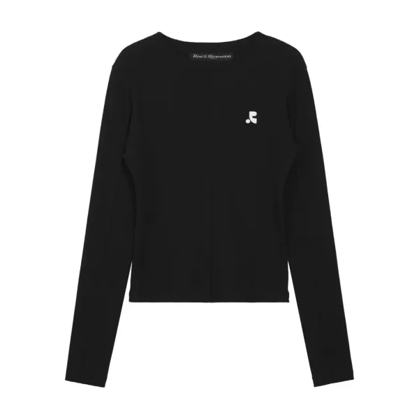 RIB CUTTING TOP - BLACK
