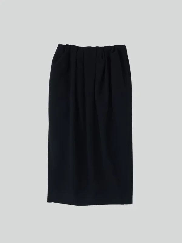 WAIST VOLUME TULIP SKIRT (BLACK)