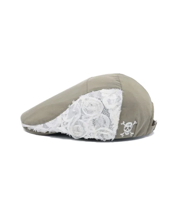 flower lace skull hunting cap[khaki]