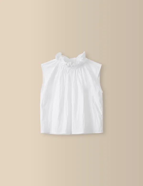 Air String Sleeveless Blouse (White)