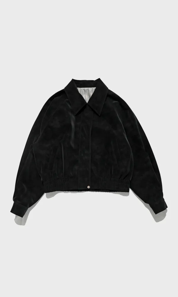 Wet Faux Leather Blouson_Black (1차 리오더)