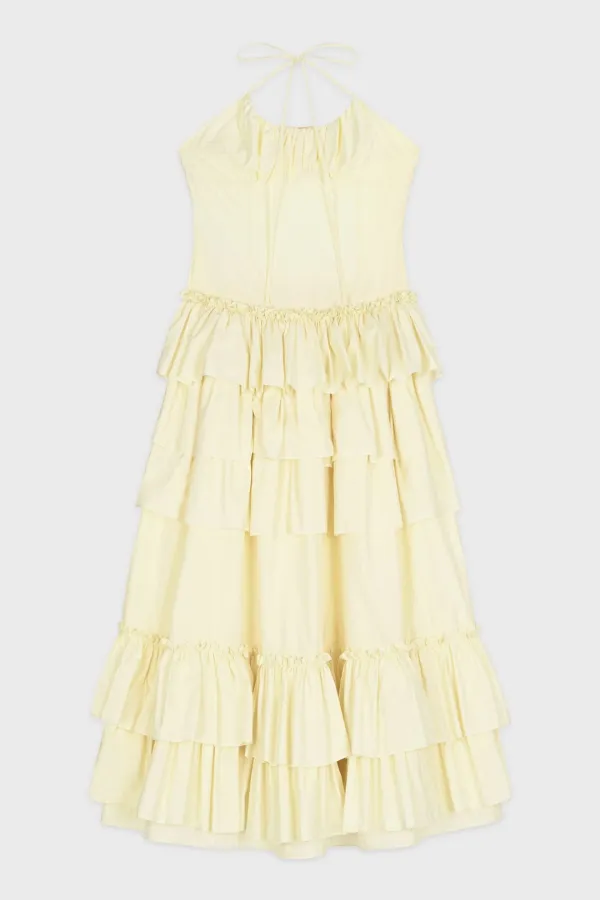 Cancan long dress (Cream Yellow)