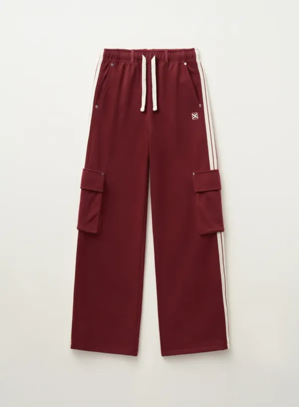(W) Lawton Cargo Track Pants - Burgundy