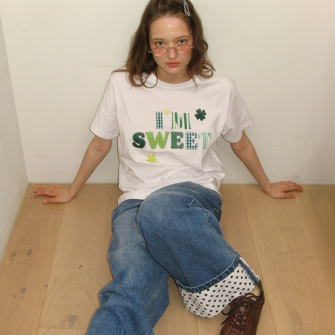 론론 SWEET MIXED BASIC FIT T SHIRT WHITE 상품 이미지 2