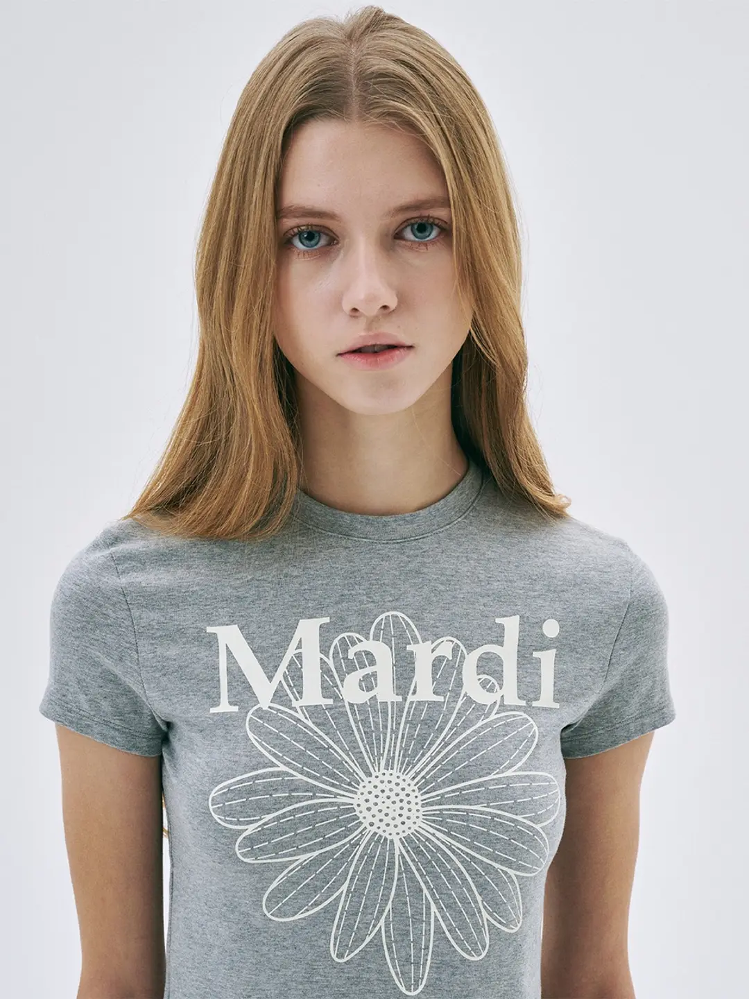 마르디 메크르디 CROPPED TSHIRT FLOWERMARDI_GREY IVORY 상품 이미지 1