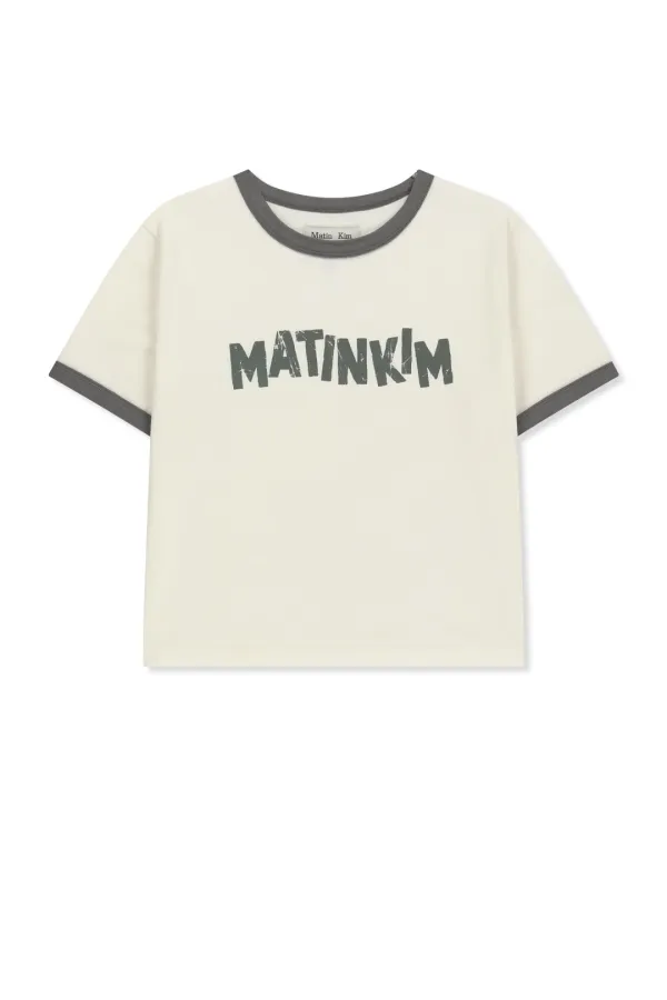 MATIN LOGO RINGER CROP TOP IN CREAM