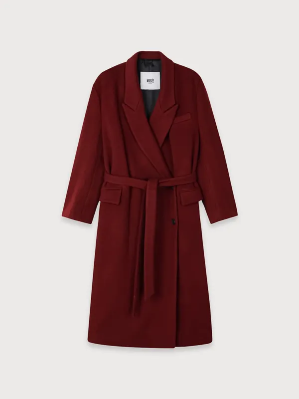 [REFURB] LONDON Merino Wool Double Oversized Tailored Coat_Burgundy