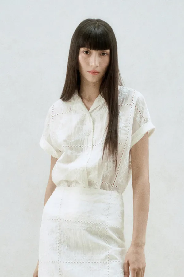 CROCHET HALF SLEEVE SHIRT