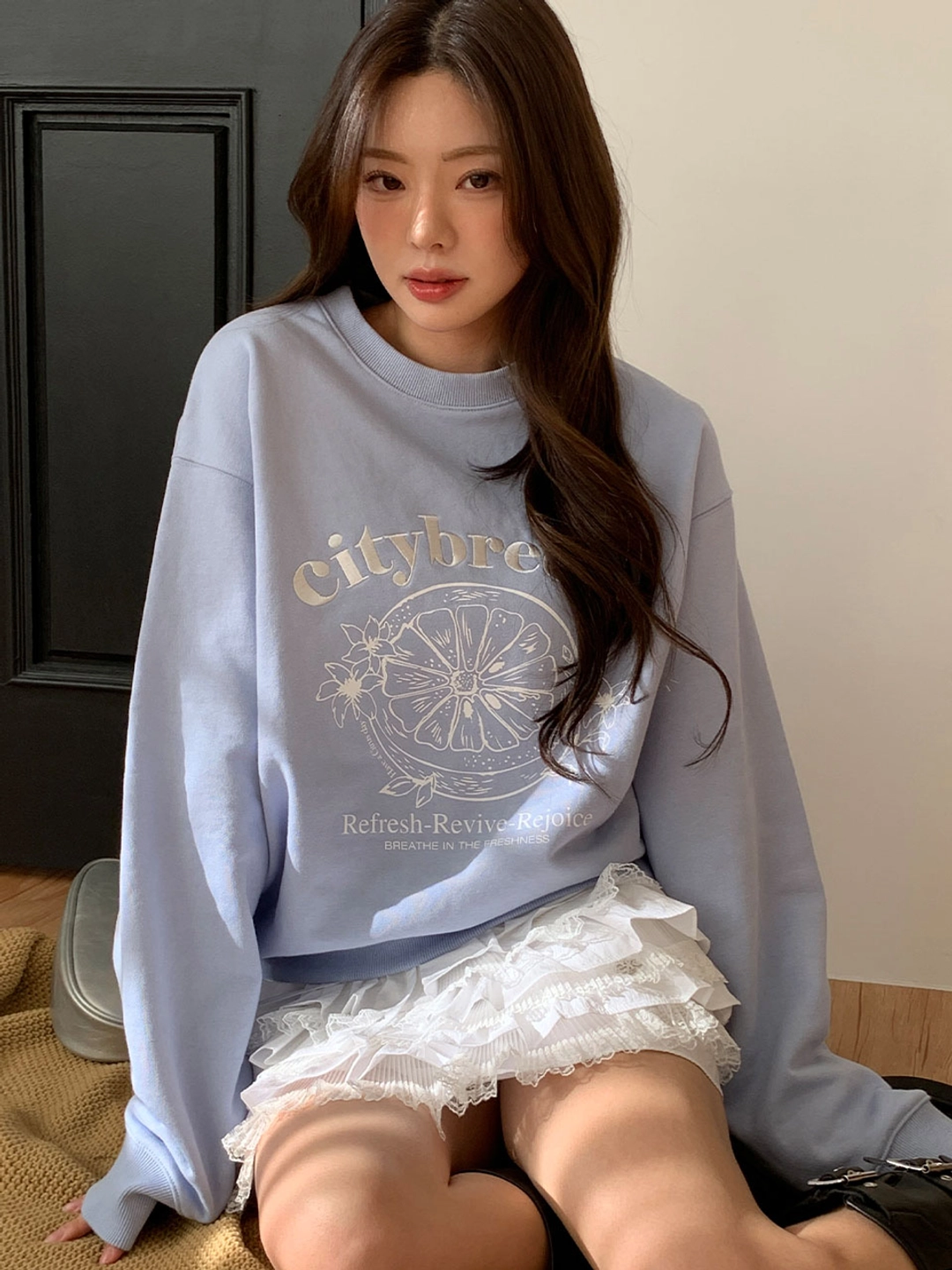 시티브리즈 시트러스 그래픽 스웨트 셔츠_SKY BLUE 상품 이미지 3